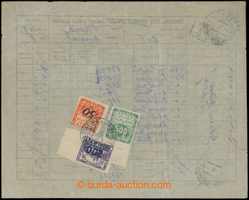 208824 - 1926 AKNA SLATINA   delivery card postal orders with fee pai