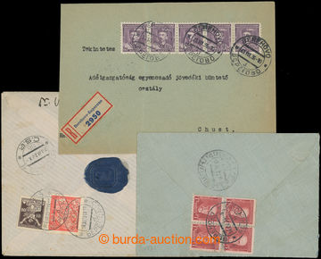 208839 - 1922-1936 BEREHOVE  comp. 3 pcs of letters, 2x as Reg and Ex