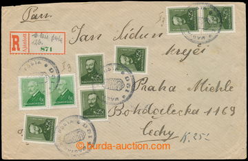 208874 - 1939 M. KIR. POSTA 126 / Reg letter addressed to to Bohemia-