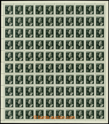 209140 - 1943 COUNTER SHEET / Pof.111, Heydrich 60h+440h, complete 10