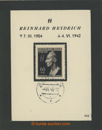209142 - 1943 1. anniv of death R .Heydrich - small/rare first day sh