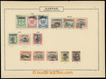 209177 - 1894-1899 selection on 3 old sheets, sets and stamps Landsca