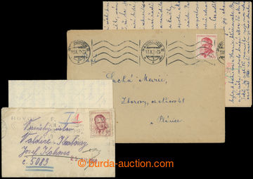 209287 - 1949-1959 VALDICE, PARDUBICE  sestava 2ks dopisů i s obsahe