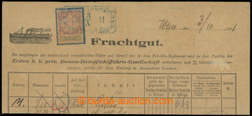 209315 - 1901 celý nákladní list Dunajské plavby Ersten k.k. priv