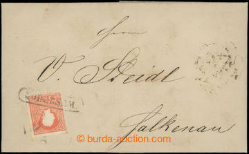 209326 - 1859 folded letter sent from Podbořany to Falknov, with 5 K