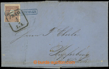 209328 - 1861 skládaný firemní dopis vyfr. zn. 10Kr, Ferch.14II, z