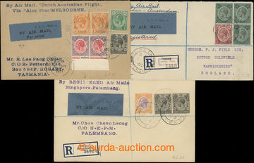 209353 - 1928-1931 sestava 3 Let- dopisů, vyfr. známkami Jiří V.,