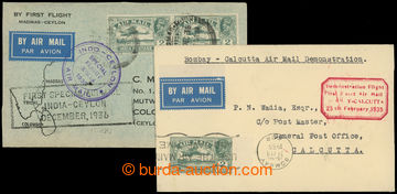 209360 - 1935-1936 two air-mail letters with airmail stamps George V.