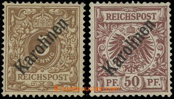 209451 - 1899 KAROLINEN / Mi.1I-6I, Krone -Adler 3Pfg and 50Pfg with 