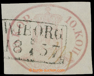 209474 - 1856 Mi.2x, Coat of arms in oval 10K, light carmine, thin pa
