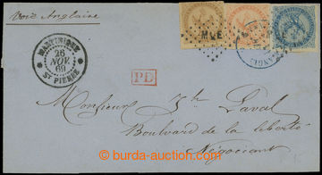 209482 - 1869 MARTINIK / larger part of letter to France franked with
