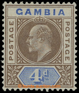 209551 - 1902 SG.50a, Edvard VII. 4P hnědá / ultramarínová, CA, D