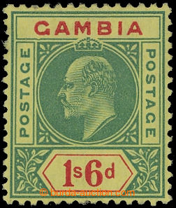 209552 - 1902 SG.53a, Edvard VII. 1Sh6P zelená / žlutá, CA, DENTED