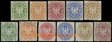 209578 - 1861-1867 Mi.14-19, 22-26, complete Prussian Coats of arms; 