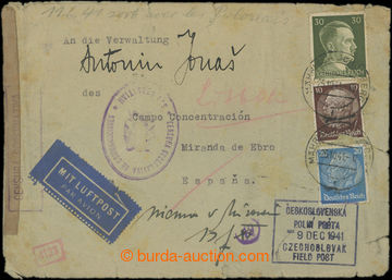209611 - 1941 airmail letter sent from Sudetenland to Spanish frankis