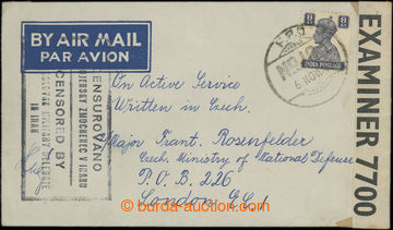 209612 - 1943 airmail letter sent via Brit. field post to London on/f