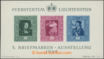 209639 - 1949 Mi.Bl.5, aršík 5. Výstava známek ve Vaduzu; bezvadn