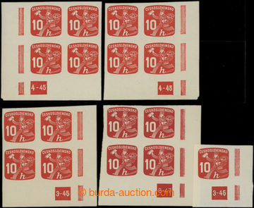 209774 - 1945 Pof.NV24, Newspaper stamps 10h, selection of corner blk
