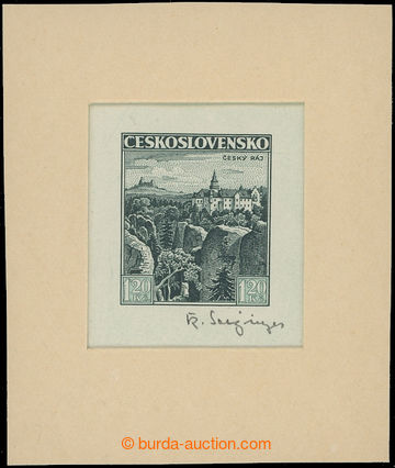209843 - 1936 PLATE PROOF  Pof.309, Bohemian Paradise 3CZK, plate pro