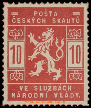 209992 - 1918 ZT  Pof.SK1, hodnota 10h v červené barvě - definitiv