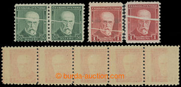 210040 - 1930 Pof.258VV and 260VV, T. G. Masaryk 50h green and 1CZK r