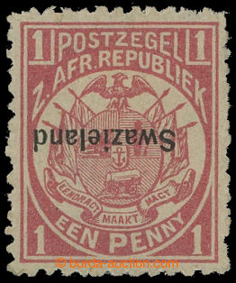 210109 - 1892 SG.2a, Znak  EEN PENNY červená, s PŘEVRÁCENÝM PŘE