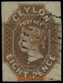 210121 - 1859 SG.8, Victoria (Perkins Bacon) 8P brown; VF piece with 