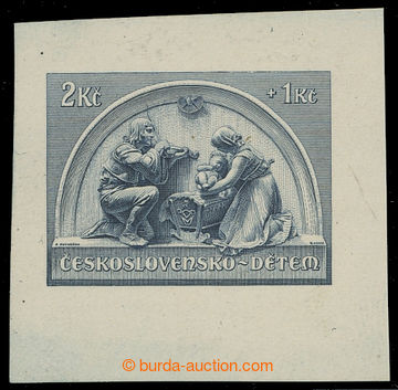 210179 - 1937 PLATE PROOF  For Children-issue 1937, value 2+1Kč blue