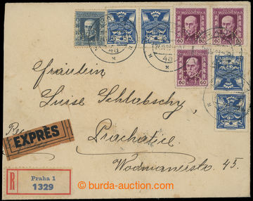 210188 - 1926 Maxa F34, letter sent Reg and Express to Prachatic, wit