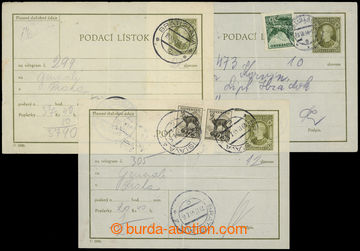 210213 - 1943-1944 CPL2c, Hlinka 50h olive-green, 3 pcs of, from that