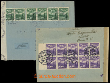 210229 - 1941-1944 two air-mail letters to Bohemia-Moravia, 1x franke