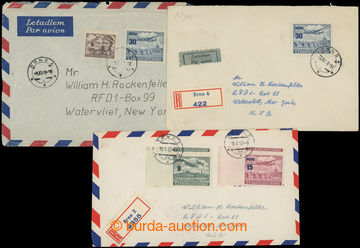 210475 - 1949-1950 sestava 3ks filatelisticky motivovaných Let-dopis