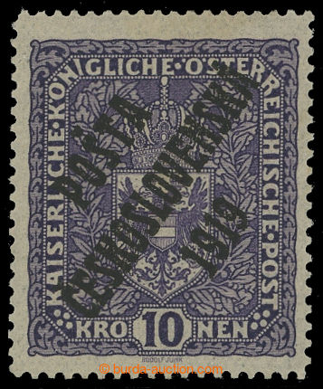 210610 -  Pof.51ax, Coat of arms 10K dark violet, clear print, perfec