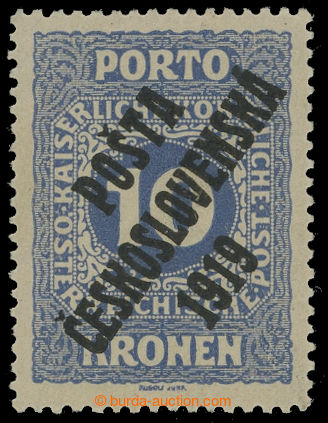 210617 -  Pof.82, Small numerals 10K, overprint type I.; hinged, exp.