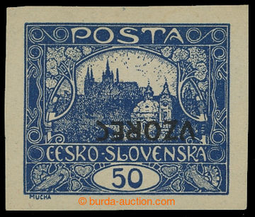 210631 -  Pof.16vz, 50h blue with INVERTED overprint VZOREC; repaired