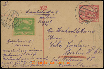 210766 - 1919 CDV7, Hradčany 10h sent in II. postal rate to near abr