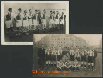 210804 - 1925-1938 FOTBAL  dvě fotopohlednice, 1x skupinová fotka �