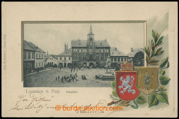 210825 - 1909 LOMNICE NAD POPELKOU  - náměstí, koláž s tlačený
