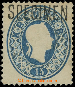 210833 - 1861 ND 1884 Franz Joseph I. 15 Kreuzer blue, SPECIMEN; Ferc