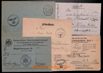 210868 - 1940-1946 selection of 22 war entires - FP , i.a. Beutelfahn