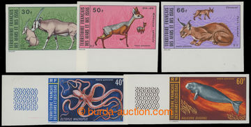 210880 - 1973 Mi.77-81, two sets Wild Animals I and Sea fauna, IMPERF