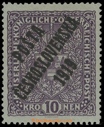 210915 -  Pof.51I, Znak 10K světle fialová, I. typ přetisku; po n�