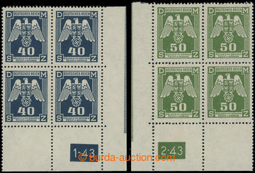 210923 - 1943 Pof.SL14, SL15, 40h grey-blue (issue II.), R corner blk
