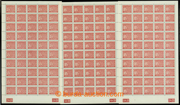 210941 - 1939 COUNTER SHEET / Pof.DL1-3, values 5h, 10h and 20h in/at