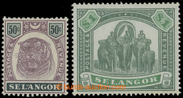 210976 - 1895-1899 SG.59, 61, Tiger 50C and Elephants $1; cat. £