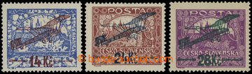 210987 -  Pof.L1B-L3B, I. provisional air mail stmp., complete set, c
