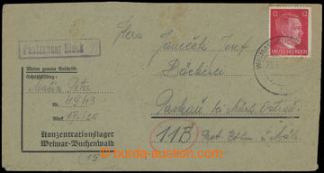 211034 - 1944 KT BUCHENWALD / malá obálka bez obsahu vyfr. zn. 12Pf