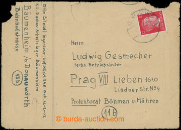 211037 - 1945 KT DACHAU - ARBEITSLAGER BÄUMENHEIM / dopisní obálka