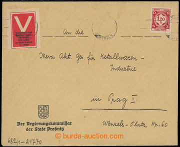 211099 - 1941 VIKTORIA  red propagandistic label V with German - Czec