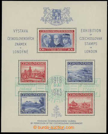 211118 - 1943 AS1, London MS with print green FP-postmark CZECHOSLOVA